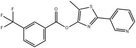 5-METHYL-2-(3-PYRIDINYL)-1,3-THIAZOL-4-YL 3-(TRIFLUOROMETHYL)BENZENECARBOXYLATE Struktur