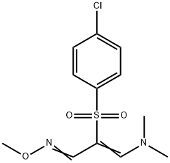 2-[(4-CHLOROPHENYL)SULFONYL]-3-(DIMETHYLAMINO)ACRYLALDEHYDE O-METHYLOXIME Struktur