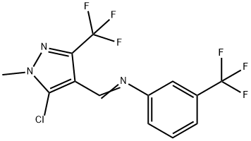 N-((E)-[5-CHLORO-1-METHYL-3-(TRIFLUOROMETHYL)-1H-PYRAZOL-4-YL]METHYLIDENE)-3-(TRIFLUOROMETHYL)ANILINE Struktur