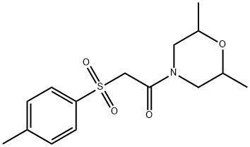 1-(2,6-DIMETHYLMORPHOLINO)-2-[(4-METHYLPHENYL)SULFONYL]-1-ETHANONE Struktur