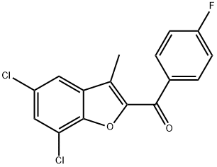 (5,7-DICHLORO-3-METHYL-1-BENZOFURAN-2-YL)(4-FLUOROPHENYL)METHANONE Struktur