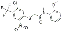 N1-(2-METHOXYPHENYL)-2-([5-CHLORO-2-NITRO-4-(TRIFLUOROMETHYL)PHENYL]THIO)ACETAMIDE Struktur