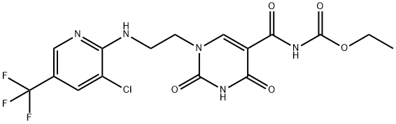 ETHYL N-([1-(2-([3-CHLORO-5-(TRIFLUOROMETHYL)-2-PYRIDINYL]AMINO)ETHYL)-2,4-DIOXO-1,2,3,4-TETRAHYDRO-5-PYRIMIDINYL]CARBONYL)CARBAMATE Struktur