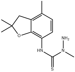 (AMINOMETHYLAMINO)((2,2,7-TRIMETHYL(3-OXAINDAN-4-YL))AMINO)METHANE-1-THIONE Struktur