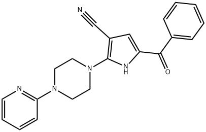 5-BENZOYL-2-[4-(2-PYRIDINYL)PIPERAZINO]-1H-PYRROLE-3-CARBONITRILE Struktur