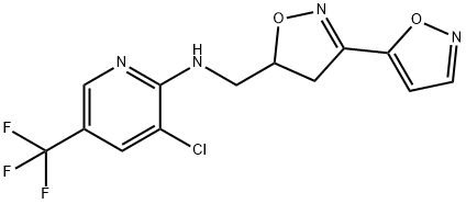 3-CHLORO-N-([3-(5-ISOXAZOLYL)-4,5-DIHYDRO-5-ISOXAZOLYL]METHYL)-5-(TRIFLUOROMETHYL)-2-PYRIDINAMINE Struktur