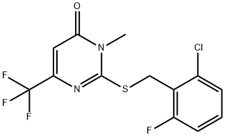 2-[(2-CHLORO-6-FLUOROBENZYL)SULFANYL]-3-METHYL-6-(TRIFLUOROMETHYL)-4(3H)-PYRIMIDINONE Struktur