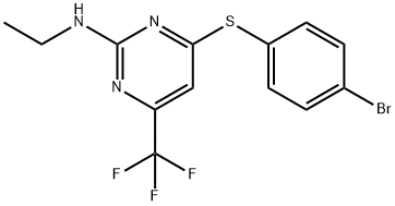 4-[(4-BROMOPHENYL)SULFANYL]-N-ETHYL-6-(TRIFLUOROMETHYL)-2-PYRIMIDINAMINE Struktur