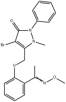 3-((2-(2-AZA-2-METHOXY-1-METHYLVINYL)PHENOXY)METHYL)-4-BROMO-2-METHYL-1-PHENYL-3-PYRAZOLIN-5-ONE Struktur