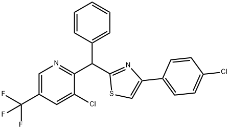 3-CHLORO-2-[[4-(4-CHLOROPHENYL)-1,3-THIAZOL-2-YL](PHENYL)METHYL]-5-(TRIFLUOROMETHYL)PYRIDINE Struktur