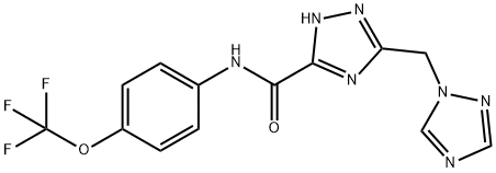 3-(1H-1,2,4-TRIAZOL-1-YLMETHYL)-N-[4-(TRIFLUOROMETHOXY)PHENYL]-1H-1,2,4-TRIAZOLE-5-CARBOXAMIDE Struktur