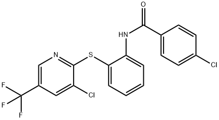 4-CHLORO-N-(2-([3-CHLORO-5-(TRIFLUOROMETHYL)-2-PYRIDINYL]SULFANYL)PHENYL)BENZENECARBOXAMIDE Struktur