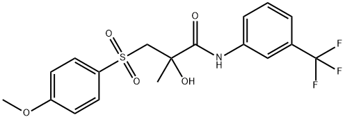 2-HYDROXY-3-[(4-METHOXYPHENYL)SULFONYL]-2-METHYL-N-[3-(TRIFLUOROMETHYL)PHENYL]PROPANAMIDE Struktur