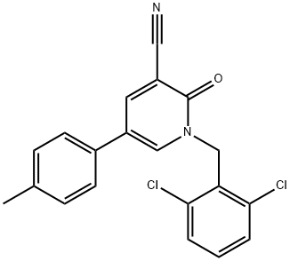 1-(2,6-DICHLOROBENZYL)-5-(4-METHYLPHENYL)-2-OXO-1,2-DIHYDRO-3-PYRIDINECARBONITRILE Struktur