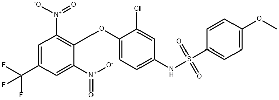 N-(3-CHLORO-4-[2,6-DINITRO-4-(TRIFLUOROMETHYL)PHENOXY]PHENYL)-4-METHOXYBENZENESULFONAMIDE Struktur