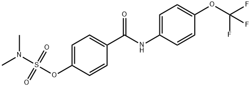 N,N-DIMETHYL(4-([4-(TRIFLUOROMETHOXY)ANILINO]CARBONYL)PHENYL)SULFAMATE Struktur