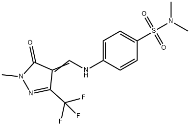 N,N-DIMETHYL-4-(([1-METHYL-5-OXO-3-(TRIFLUOROMETHYL)-1,5-DIHYDRO-4H-PYRAZOL-4-YLIDEN]METHYL)AMINO)BENZENESULFONAMIDE Struktur