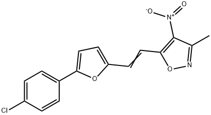 5-(2-[5-(4-CHLOROPHENYL)-2-FURYL]VINYL)-3-METHYL-4-NITROISOXAZOLE Struktur