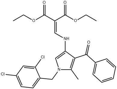 DIETHYL 2-(([4-BENZOYL-1-(2,4-DICHLOROBENZYL)-5-METHYL-1H-PYRROL-3-YL]AMINO)METHYLENE)MALONATE Struktur