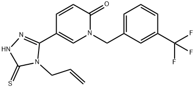 5-(4-ALLYL-5-SULFANYL-4H-1,2,4-TRIAZOL-3-YL)-1-[3-(TRIFLUOROMETHYL)BENZYL]-2(1H)-PYRIDINONE Struktur