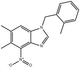 5,6-DIMETHYL-1-(2-METHYLBENZYL)-4-NITRO-1H-1,3-BENZIMIDAZOLE Struktur