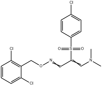 2-[(4-CHLOROPHENYL)SULFONYL]-3-(DIMETHYLAMINO)ACRYLALDEHYDE O-(2,6-DICHLOROBENZYL)OXIME Struktur