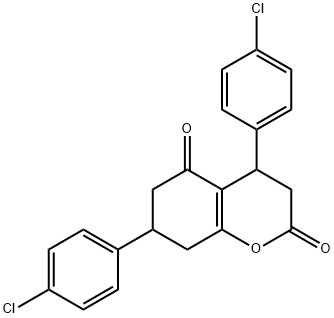 4,7-BIS(4-CHLOROPHENYL)-4,6,7,8-TETRAHYDRO-2H-CHROMENE-2,5(3H)-DIONE Struktur