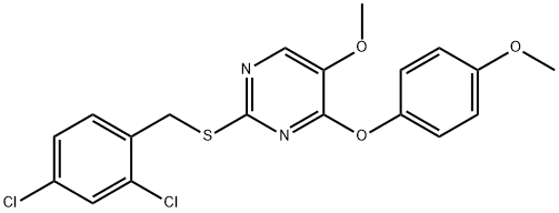 2-[(2,4-DICHLOROBENZYL)SULFANYL]-4-(4-METHOXYPHENOXY)-5-PYRIMIDINYL METHYL ETHER Struktur