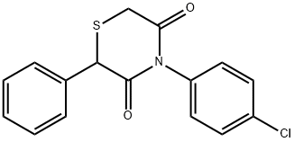 4-(4-CHLOROPHENYL)-2-PHENYL-3,5-THIOMORPHOLINEDIONE Struktur