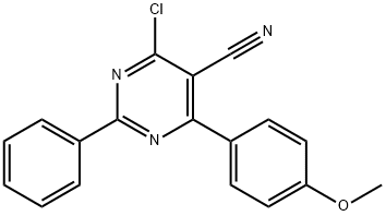 4-CHLORO-6-(4-METHOXYPHENYL)-2-PHENYL-5-PYRIMIDINECARBONITRILE Struktur