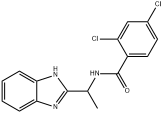 N-[1-(1H-1,3-BENZIMIDAZOL-2-YL)ETHYL]-2,4-DICHLOROBENZENECARBOXAMIDE Struktur