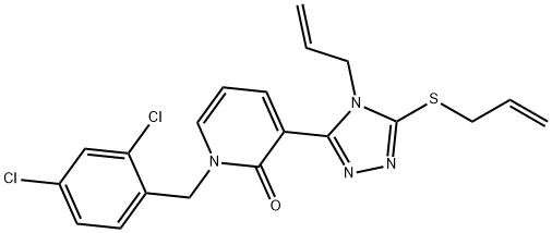 3-[4-ALLYL-5-(ALLYLSULFANYL)-4H-1,2,4-TRIAZOL-3-YL]-1-(2,4-DICHLOROBENZYL)-2(1H)-PYRIDINONE Struktur