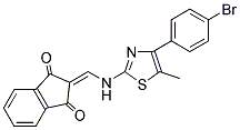 2-(((4-(4-BROMOPHENYL)-3-METHYL-2,5-THIAZOLYL)AMINO)METHYLENE)INDANE-1,3-DIONE Struktur