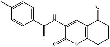 N-(2,5-DIOXO-5,6,7,8-TETRAHYDRO-2H-CHROMEN-3-YL)-4-METHYLBENZENECARBOXAMIDE Struktur