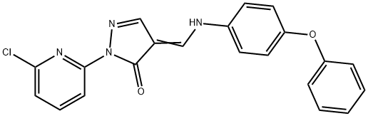 2-(6-CHLORO-2-PYRIDINYL)-4-[(4-PHENOXYANILINO)METHYLENE]-2,4-DIHYDRO-3H-PYRAZOL-3-ONE Struktur