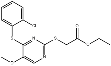 ETHYL 2-((4-[(2-CHLOROPHENYL)SULFANYL]-5-METHOXY-2-PYRIMIDINYL)SULFANYL)ACETATE Struktur