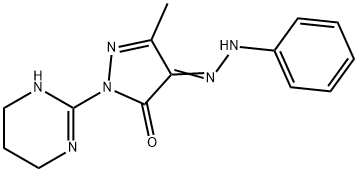 3-METHYL-1-(1,4,5,6-TETRAHYDRO-2-PYRIMIDINYL)-1H-PYRAZOLE-4,5-DIONE 4-(N-PHENYLHYDRAZONE) Struktur