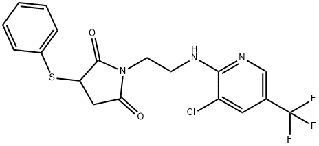 1-(2-([3-CHLORO-5-(TRIFLUOROMETHYL)-2-PYRIDINYL]AMINO)ETHYL)-3-(PHENYLSULFANYL)DIHYDRO-1H-PYRROLE-2,5-DIONE Struktur