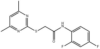 N-(2,4-DIFLUOROPHENYL)-2-[(4,6-DIMETHYL-2-PYRIMIDINYL)SULFANYL]ACETAMIDE Struktur