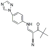 2-(2,2-DIMETHYLPROPANOYL)-3-((4-(1,2,4-TRIAZOLYL)PHENYL)AMINO)PROP-2-ENENITRILE Struktur