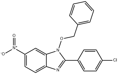 1-(BENZYLOXY)-2-(4-CHLOROPHENYL)-6-NITRO-1H-1,3-BENZIMIDAZOLE Struktur