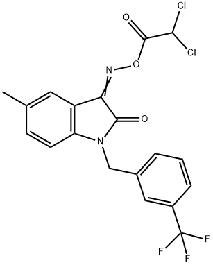 3-([(2,2-DICHLOROACETYL)OXY]IMINO)-5-METHYL-1-[3-(TRIFLUOROMETHYL)BENZYL]-1,3-DIHYDRO-2H-INDOL-2-ONE Structure