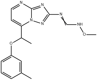 N'-METHOXY-N-(7-[1-(3-METHYLPHENOXY)ETHYL][1,2,4]TRIAZOLO[1,5-A]PYRIMIDIN-2-YL)IMINOFORMAMIDE Struktur