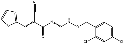 2-CYANO-N-(([(2,4-DICHLOROBENZYL)OXY]IMINO)METHYL)-3-(2-THIENYL)ACRYLAMIDE Struktur