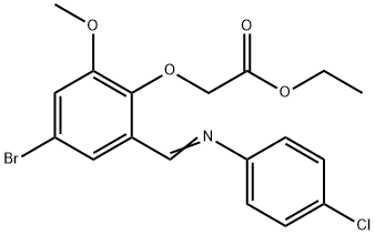 ETHYL 2-(4-BROMO-2-([(4-CHLOROPHENYL)IMINO]METHYL)-6-METHOXYPHENOXY)ACETATE Struktur