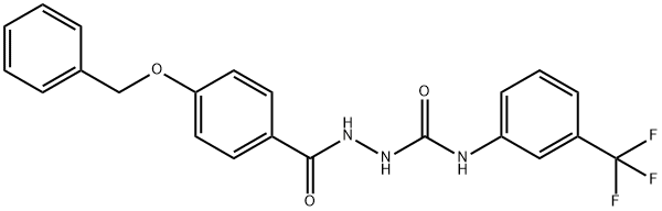 1-((4-(PHENYLMETHOXY)PHENYL)CARBONYL)-4-(3-(TRIFLUOROMETHYL)PHENYL)SEMICARBAZIDE Struktur