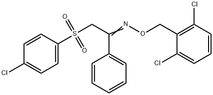 2-[(4-CHLOROPHENYL)SULFONYL]-1-PHENYL-1-ETHANONE O-(2,6-DICHLOROBENZYL)OXIME Struktur