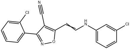 5-[2-(3-CHLOROANILINO)VINYL]-3-(2-CHLOROPHENYL)-4-ISOXAZOLECARBONITRILE Struktur