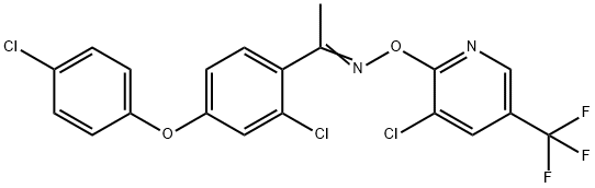 1-[2-CHLORO-4-(4-CHLOROPHENOXY)PHENYL]-1-ETHANONE O-[3-CHLORO-5-(TRIFLUOROMETHYL)-2-PYRIDINYL]OXIME Struktur