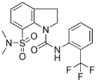 7-(DIMETHYLAMINOSULPHONYL)-2,3-DIHYDRO-1-[[N-[2-(TRIFLUOROMETHYL)PHENYL]AMINO]CARBONYL]-(1H)-INDOLE Struktur